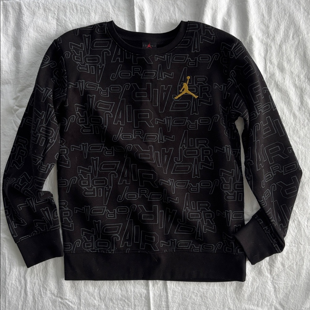 Jordan Black Graphic Kids Crewneck